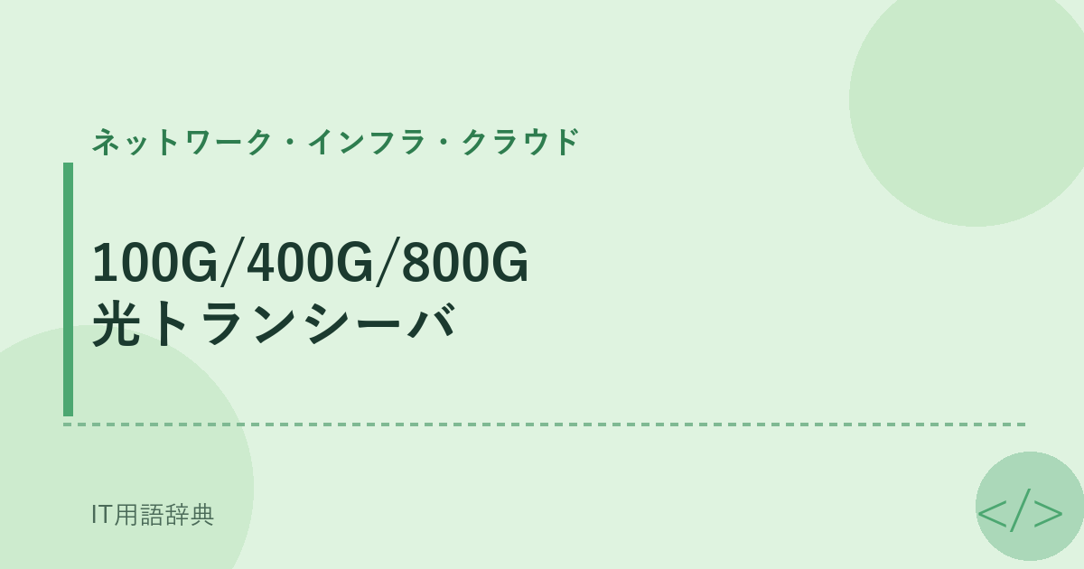 100G/400G/800G 光トランシーバ