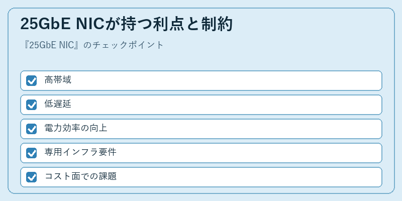 25GbE NICが持つ利点と制約