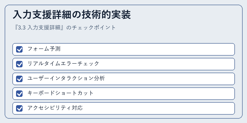 入力支援詳細の技術的実装