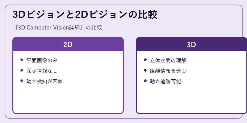3Dビジョンと2Dビジョンの比較
