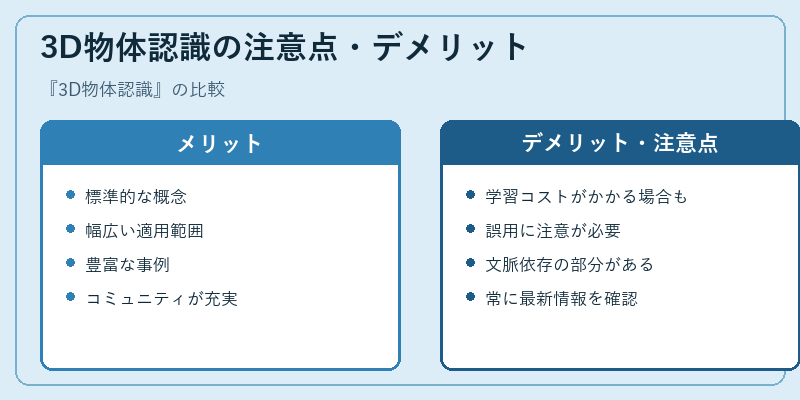 3D物体認識の注意点・デメリット