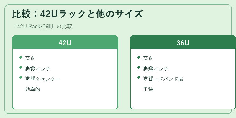 比較：42Uラックと他のサイズ
