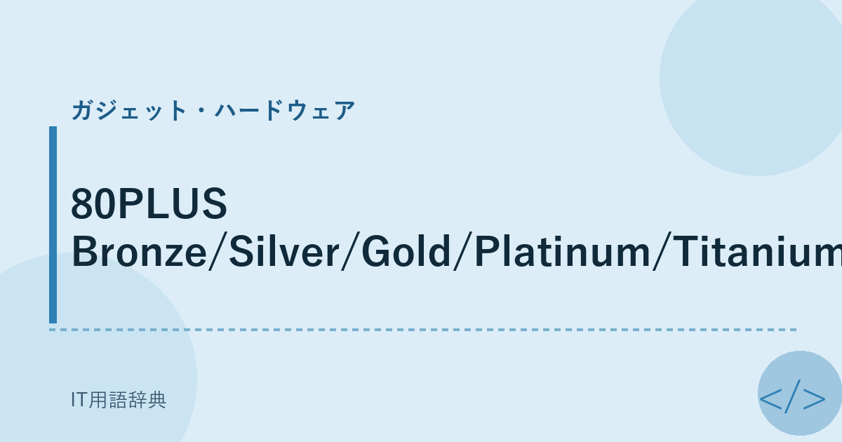 80PLUS Bronze/Silver/Gold/Platinum/Titanium