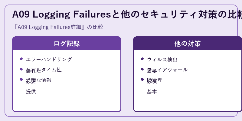 A09 Logging Failuresと他のセキュリティ対策の比較