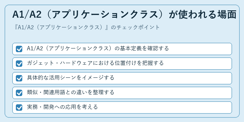 A1/A2(アプリケーションクラス)が使われる場面