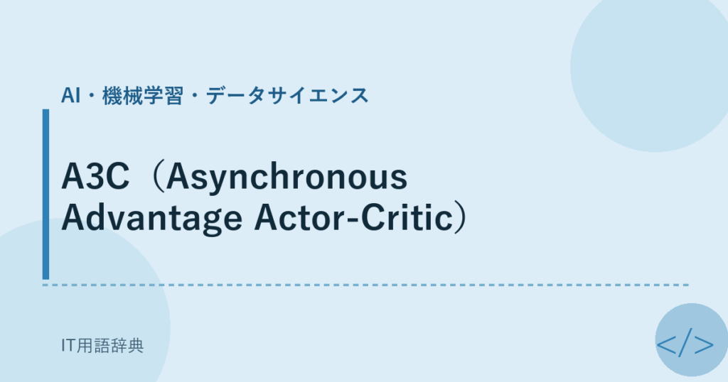 A3C（Asynchronous Advantage Actor-Critic） アイキャッチ