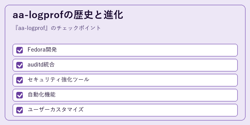aa-logprofの歴史と進化