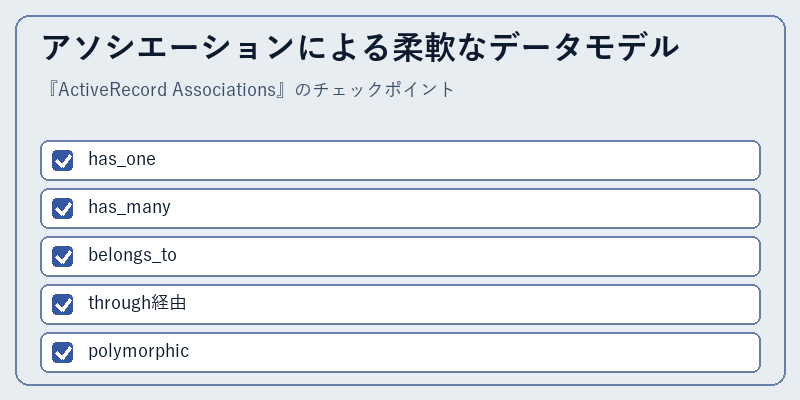 アソシエーションによる柔軟なデータモデル