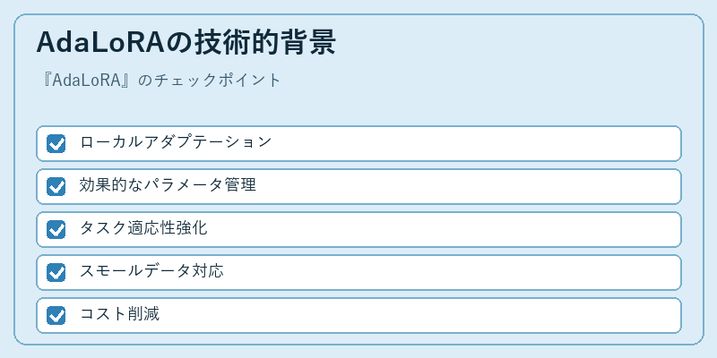 AdaLoRAの技術的背景