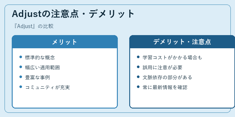 Adjustの注意点・デメリット