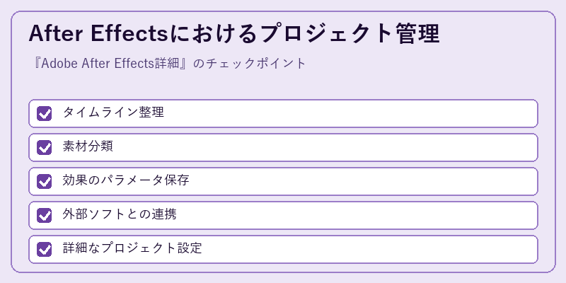 After Effectsにおけるプロジェクト管理