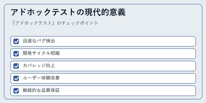 アドホックテストの現代的意義