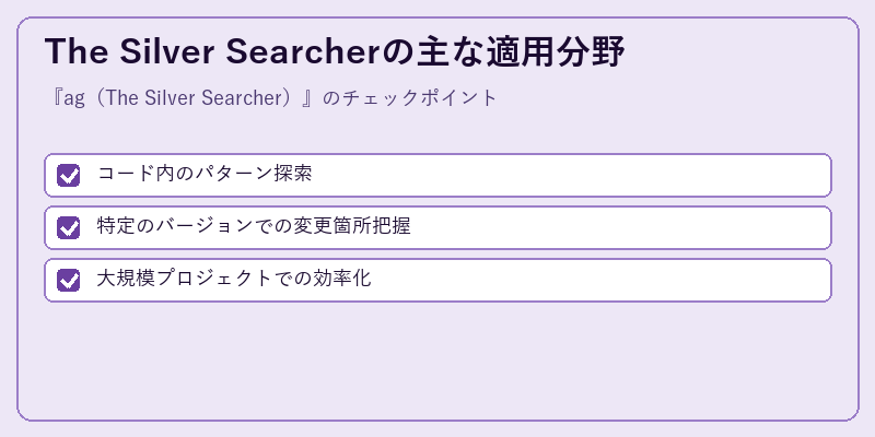The Silver Searcherの主な適用分野