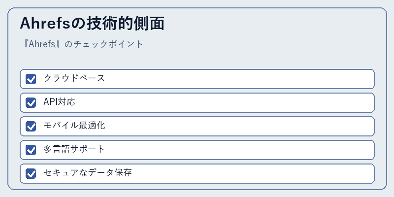 Ahrefsの技術的側面