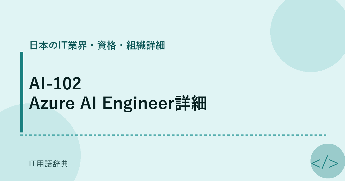 AI-102 Azure AI Engineer詳細