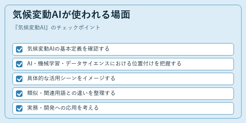 気候変動AIが使われる場面