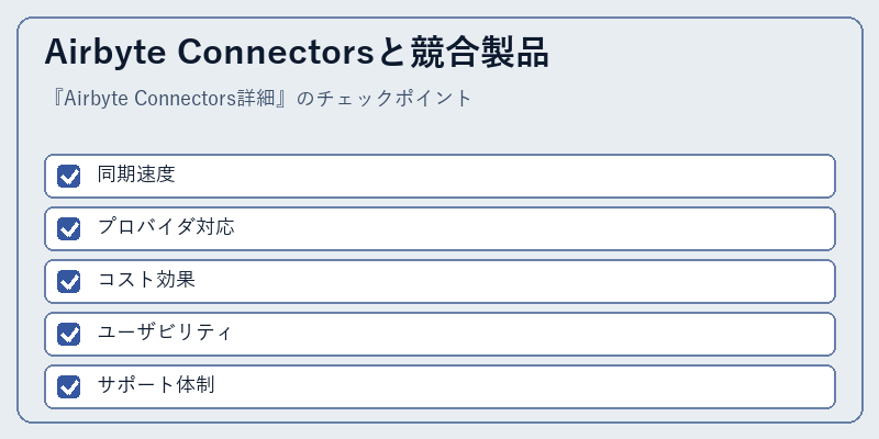 Airbyte Connectorsと競合製品