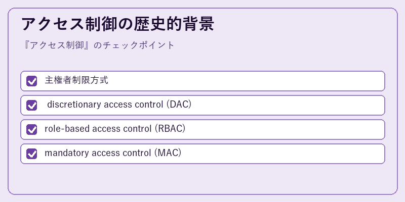 アクセス制御の歴史的背景