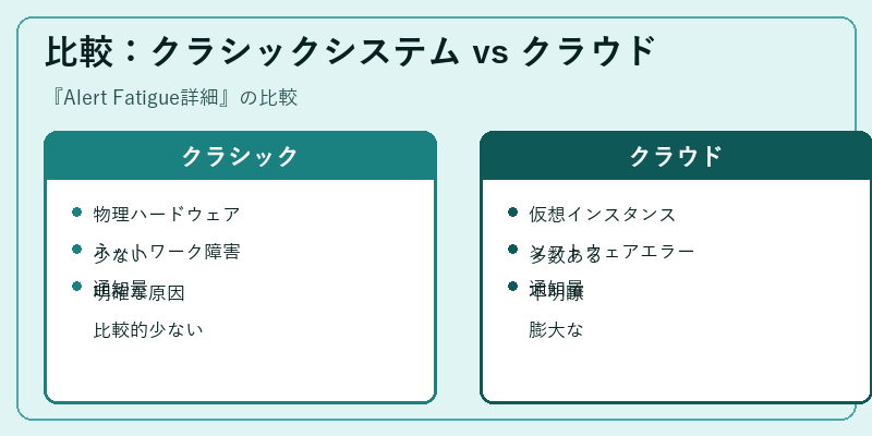 比較:クラシックシステム vs クラウド