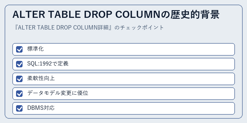 ALTER TABLE DROP COLUMNの歴史的背景