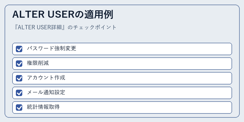 ALTER USERの適用例
