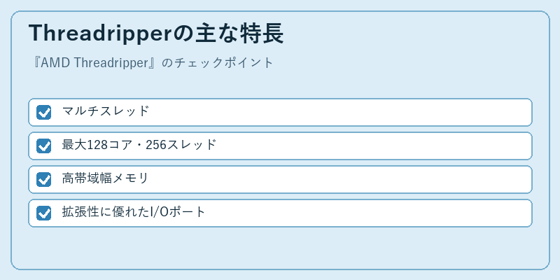 Threadripperの主な特長
