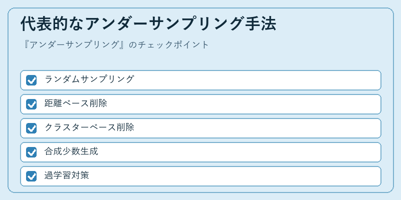 代表的なアンダーサンプリング手法