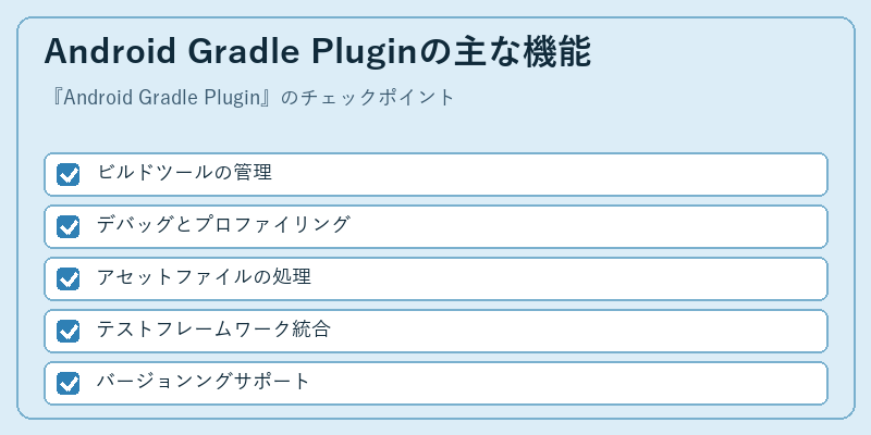 Android Gradle Pluginの主な機能