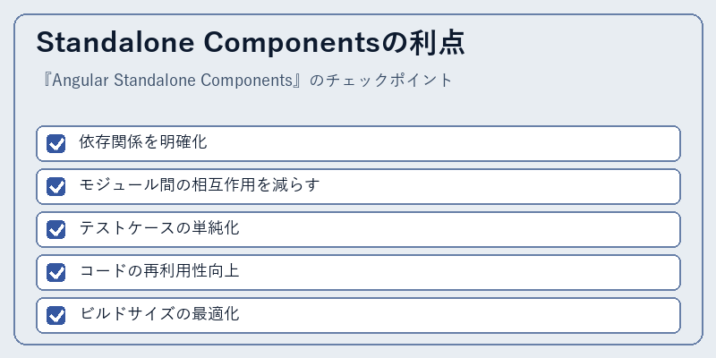 Standalone Componentsの利点