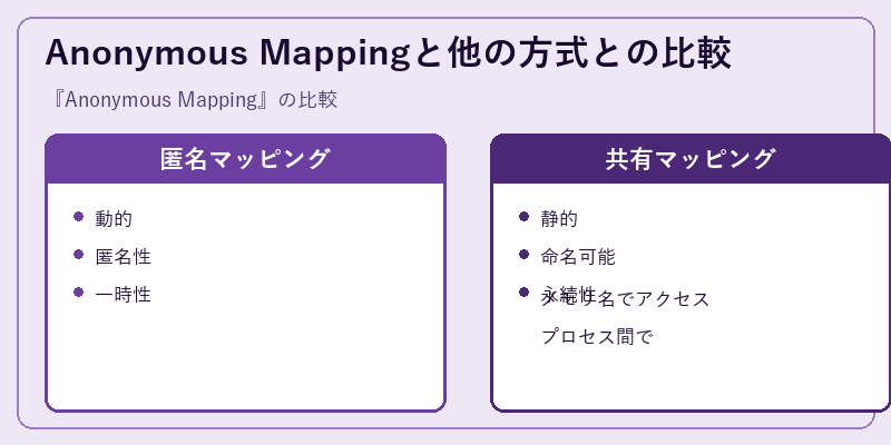 Anonymous Mappingと他の方式との比較