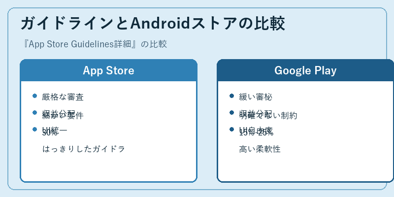 ガイドラインとAndroidストアの比較