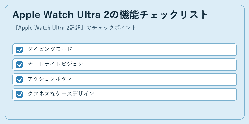 Apple Watch Ultra 2の機能チェックリスト