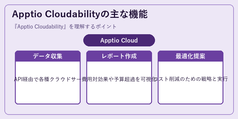Apptio Cloudabilityの主な機能