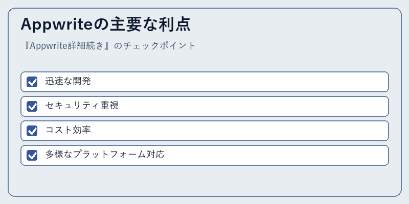 Appwriteの主要な利点
