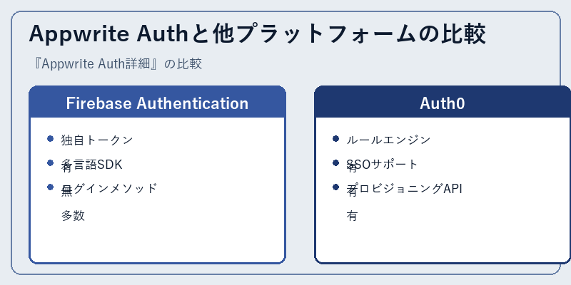 Appwrite Authと他プラットフォームの比較
