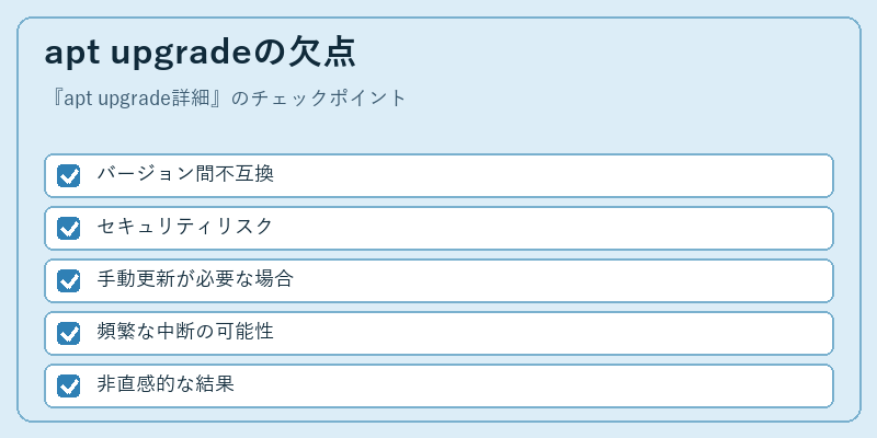 apt upgradeの欠点