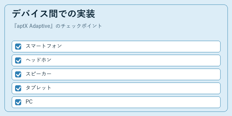 デバイス間での実装