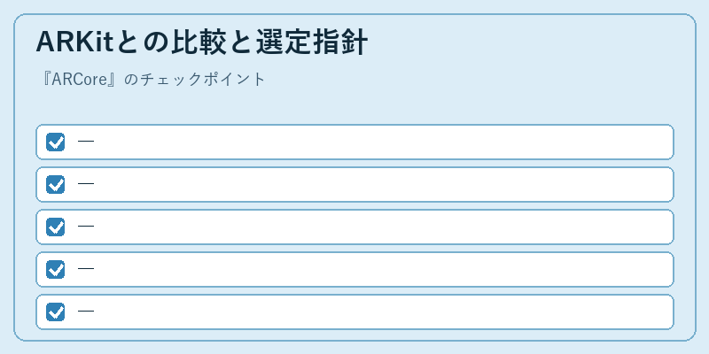 ARKitとの比較と選定指針