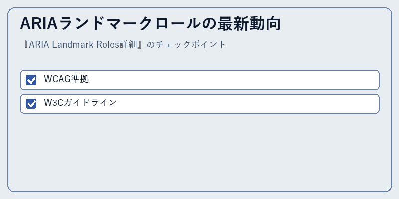ARIAランドマークロールの最新動向