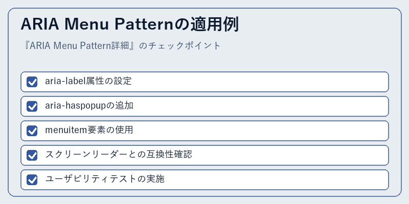 ARIA Menu Patternの適用例
