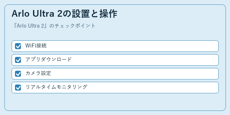 Arlo Ultra 2の設置と操作