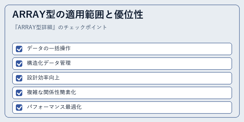 ARRAY型の適用範囲と優位性