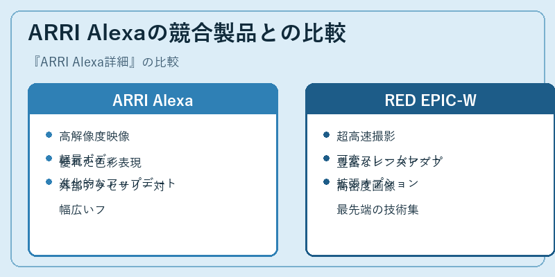 ARRI Alexaの競合製品との比較