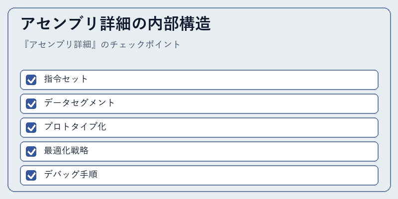 アセンブリ詳細の内部構造