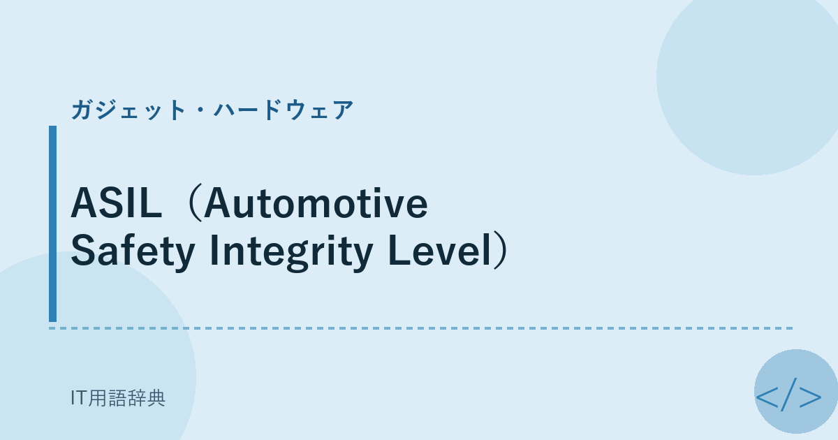 ASIL(Automotive Safety Integrity Level)