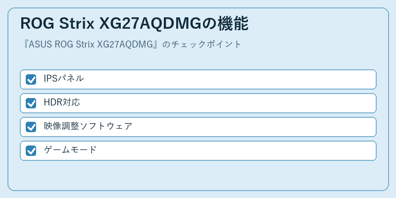 ROG Strix XG27AQDMGの機能