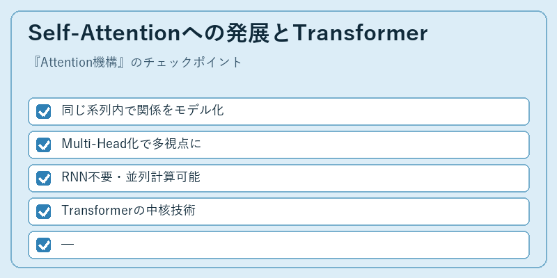 Self-Attentionへの発展とTransformer