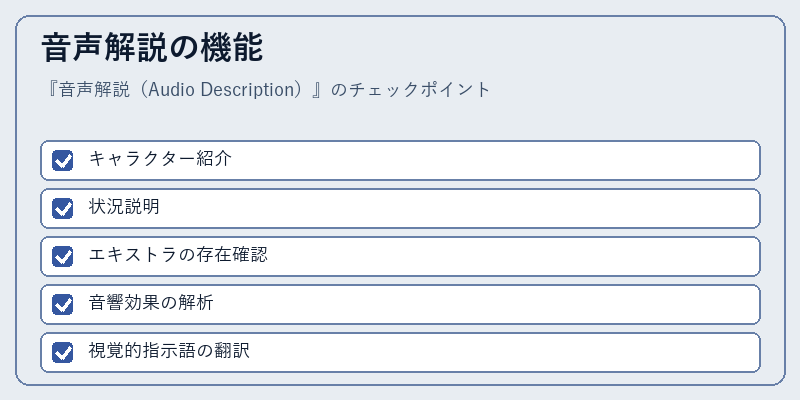 音声解説の機能