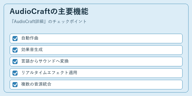 AudioCraftの主要機能