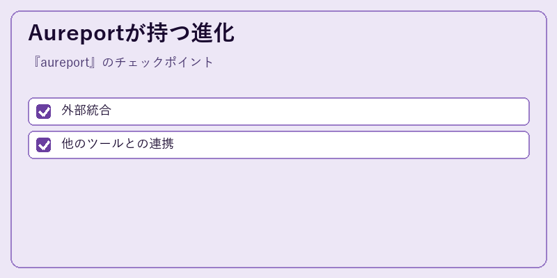 Aureportが持つ進化
